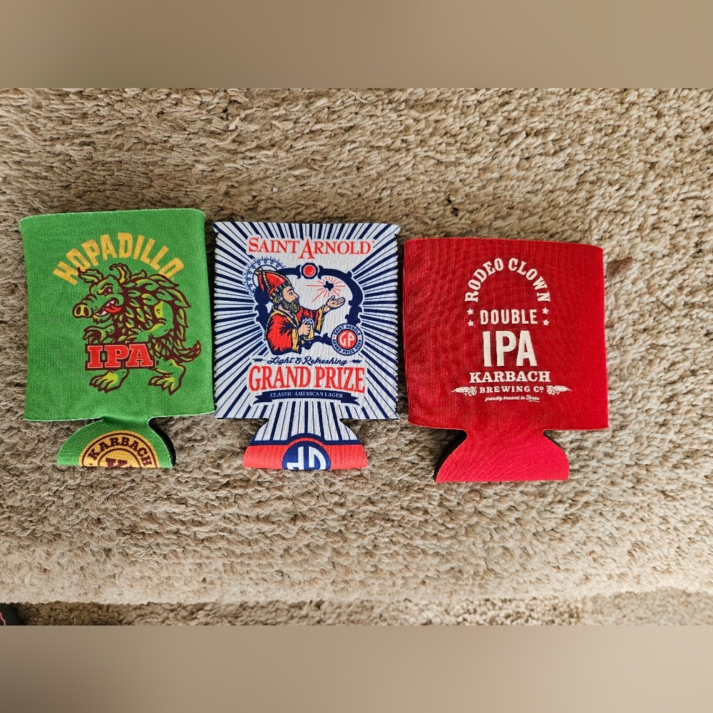 Karbach and Saint Arnold Beer Koozies